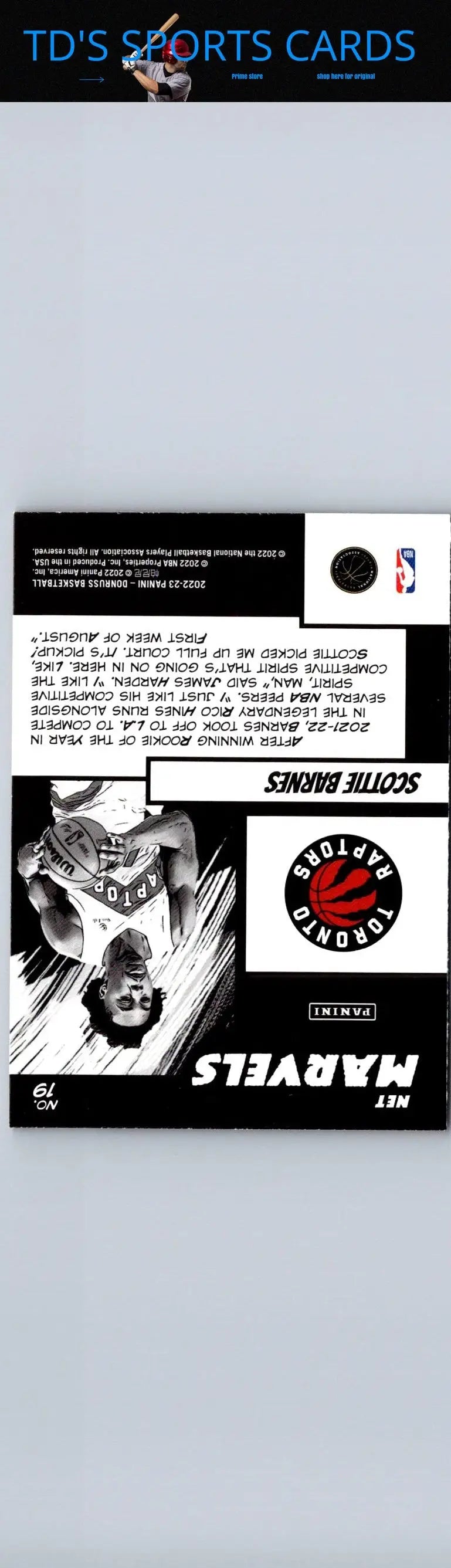 Scottie Barnes basketball card from 2022-23 Donruss Net Marvels Press Proof