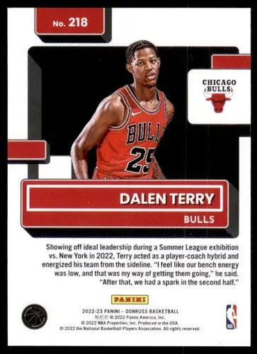 2022-23 Donruss #218 Dalen Terry NM-MT RC Rookie Bulls Rated Rookie ID:55475 - Trading Cards