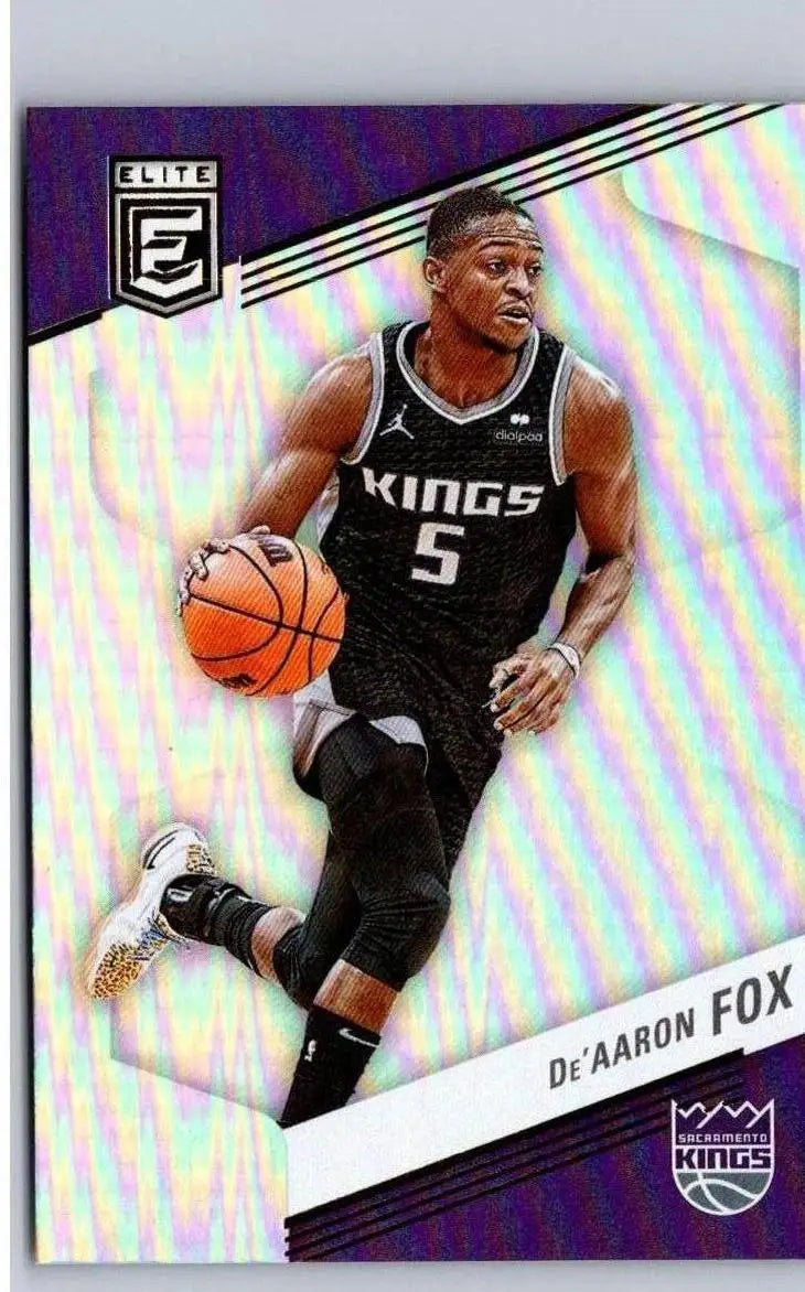 De’Aaron Fox basketball card from 2022-23 Donruss Elite trading cards collection