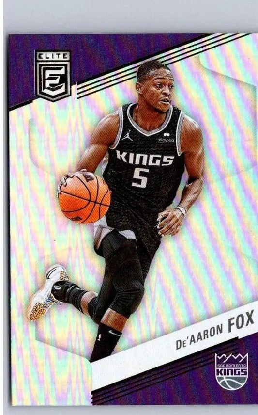 De’Aaron Fox basketball card from 2022-23 Donruss Elite trading cards collection