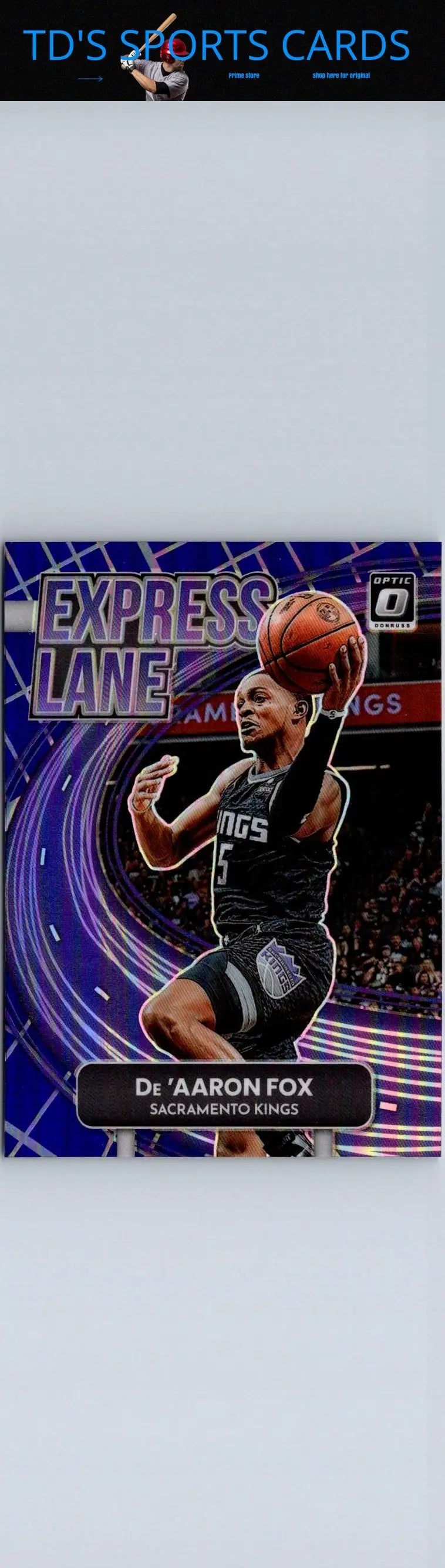 2022-23 Donruss Optic #14 De’Aaron Fox Express Lane Holo basketball trading card