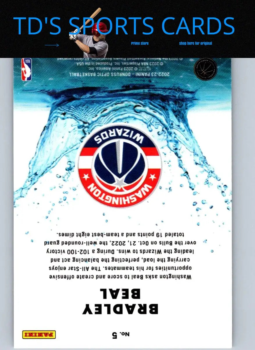 Bradley Beal Splash basketball card from 2022-23 Donruss Optic series