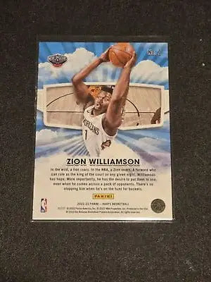 2022-23 Hoops Winter Zion Williamson Skyview basketball card featuring Zion Williamson