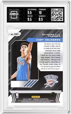 Graded Chet Holmgren basketball card from Panini Chronicles Chet Arena Club series