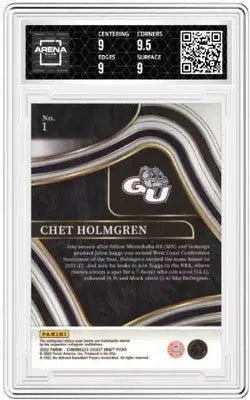 Graded Chet Holmgren basketball card from Panini Chronicles featuring Chronicles DP Chet
