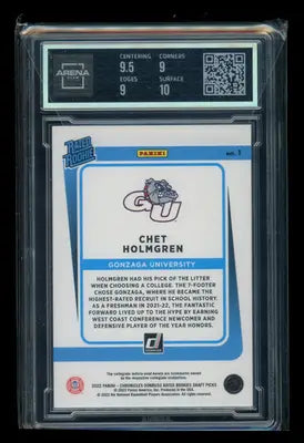 2022-23 Panini Chronicles Draft Picks Rated Rookie Chet Holmgren #1 AC 9.5 - Trading Card