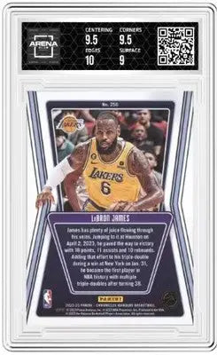 Graded Panini Chronicles LeBron James basketball card from 2022-23 Panini Chronicles collection