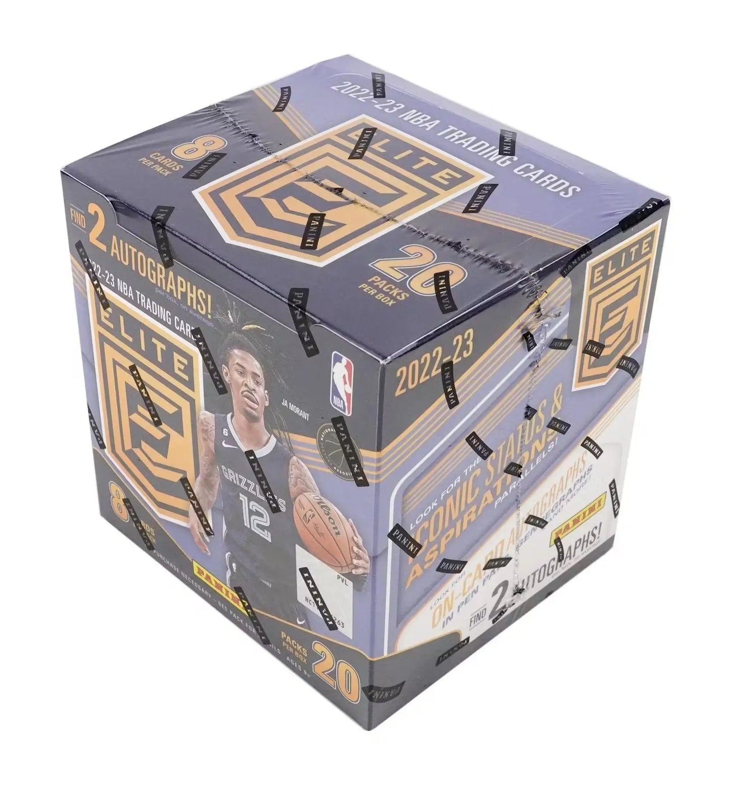 Sealed 2022-23 Panini Donruss Elite Basketball Hobby Box with 20 packs and two autographs