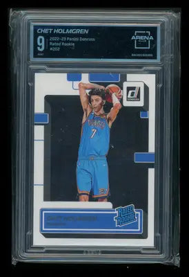 2023 Panini Donruss Rated Rookie Chet Holmgren basketball card graded 9 by BGS