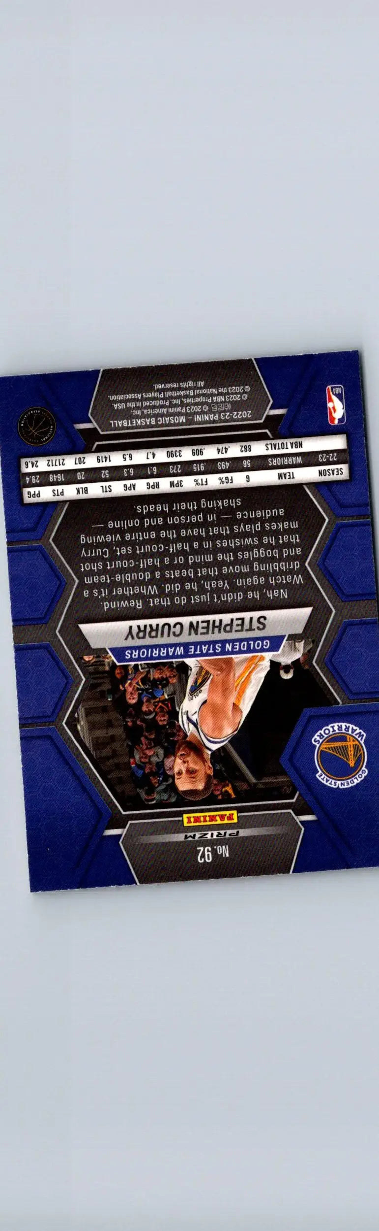 Stephen Curry basketball card featuring 2022-23 Panini Mosaic Curry Green design