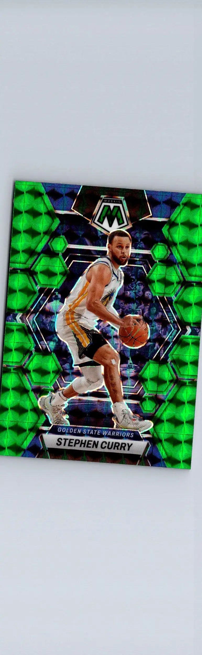 Stephen Curry basketball card 2022-23 Panini Mosaic Stephen Curry Green front view