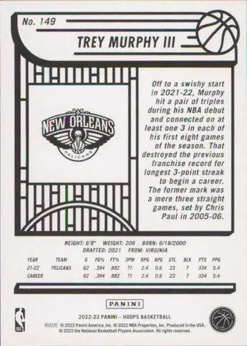 2022-23 Panini NBA Hoops #149 Trey Murphy III NM-MT Pelicans ID:51969