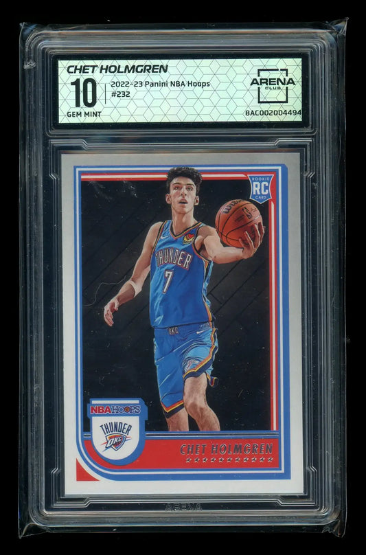 2022-23 Panini NBA Hoops Chet Holmgren #232 RC Basketball Arena Club 10 - Basketball Card