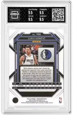 Graded Luka Dončić basketball card from 2022-23 Panini Prizm Arena Club series