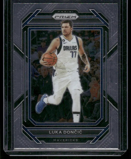 Panini Prizm Luka Doncic basketball card from 2022-23 Panini Prizm Luka series