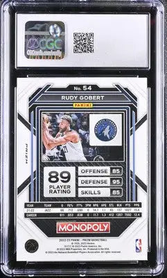 Rudy Gobert basketball card from 2022-23 Panini Prizm Monopoly Rudy Gobert series