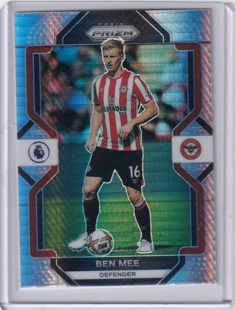 Soccer trading card of Ben Mee Brentford from Panini Prizm Premier League Prizm