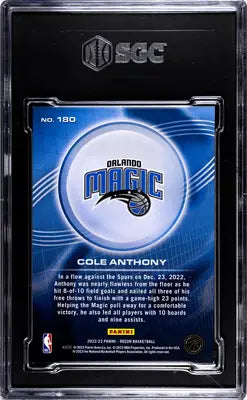 Recon Cole Anthony basketball trading card featuring Orlando Magic logo and holo orange design
