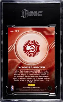 Graded Panini Recon De’Andre Hunter Holo Orange Basketball Trading Card SGC 9.5