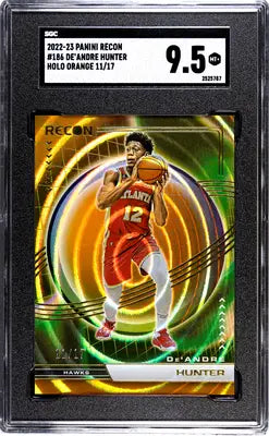 Panini Recon De’Andre Hunter Holo Orange basketball card SGC 9.5
