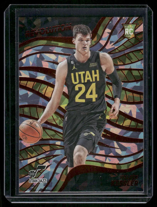 Rookie basketball trading card featuring Ochai Agbaji of Utah Jazz from Panini Revolution basketball