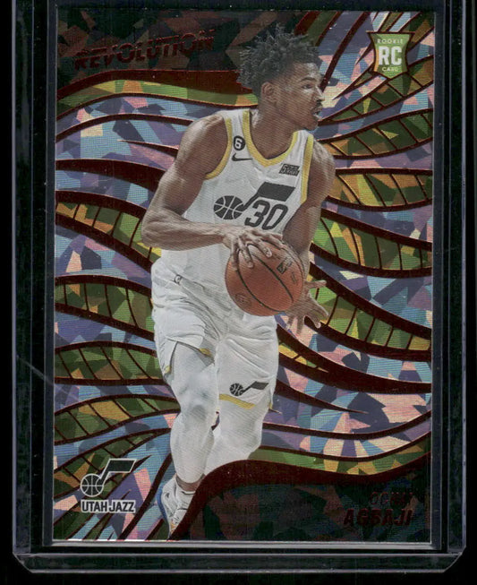 Colorful Panini Revolution Basketball Ochai Agbaji rookie card Utah Jazz 2022-23