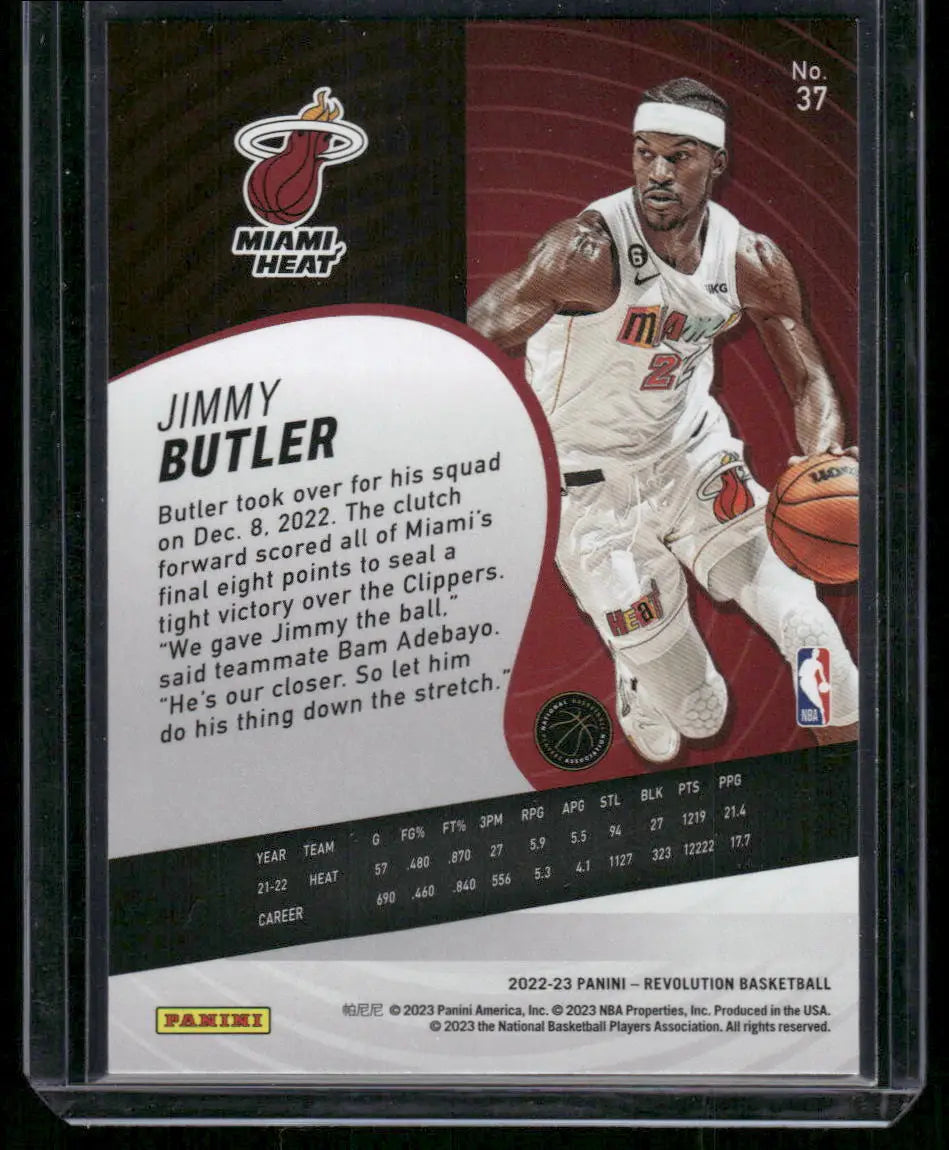 Panini Revolution Jimmy Butler basketball trading card from 2022-23 Panini Revolution series