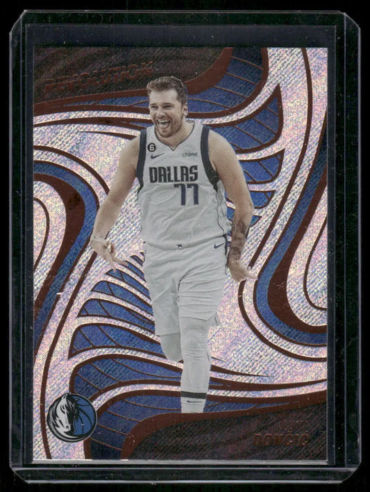 2022-23 Panini Revolution Luka Dončić trading card in protective sleeve
