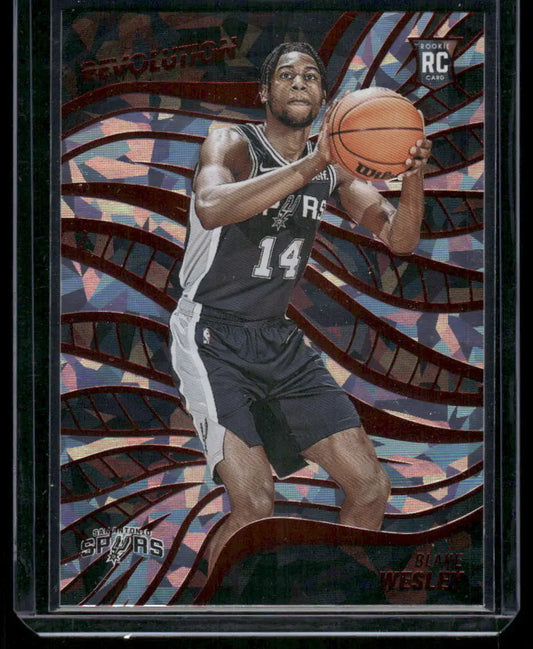 2022-23 Panini Revolution Blake Wesley rookie basketball trading card with holographic design