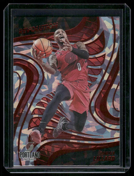 Highly sought-after 2022-23 Damian Lillard Panini Revolution basketball trading card