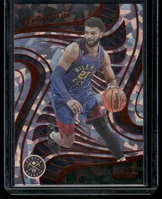 Basketball player in blue and red jersey dribbling, 2022-23 Panini Revolution Jamal Murray