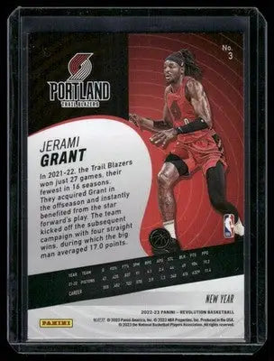 Modern basketball trading card of Jerami Grant from 2022-23 Panini Revolution series