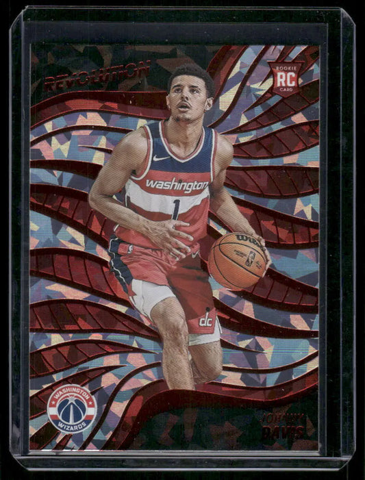 Basketball trading card featuring Johnny Davis in Washington Wizards uniform from Panini Revolution 2022-23