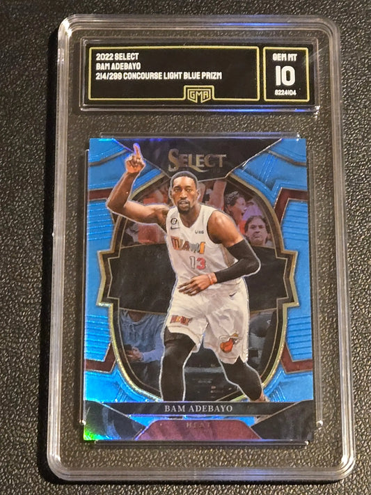 2022-23 Panini Select #57 Bam Adebayo Light Blue Prizms GMA 10 #/299