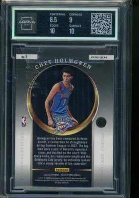 2022-23 Panini Select Certified Green Prizm Chet Holmgren Arena Club card