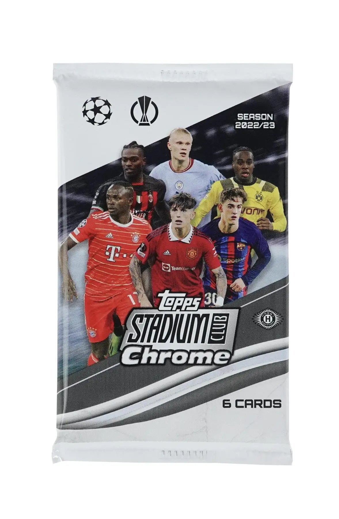 Topps Stadium Club Chrome Soccer Card Pack with Wave and Prism Refractor Parallels