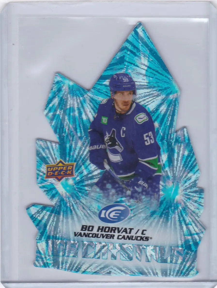Hockey trading card showcasing Horvat Ice Crystals from Vancouver Canucks 2022-23 set