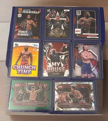 Nine framed UFC trading cards from the 2022-24 UFC 102 Card Lot featuring rookies and vets