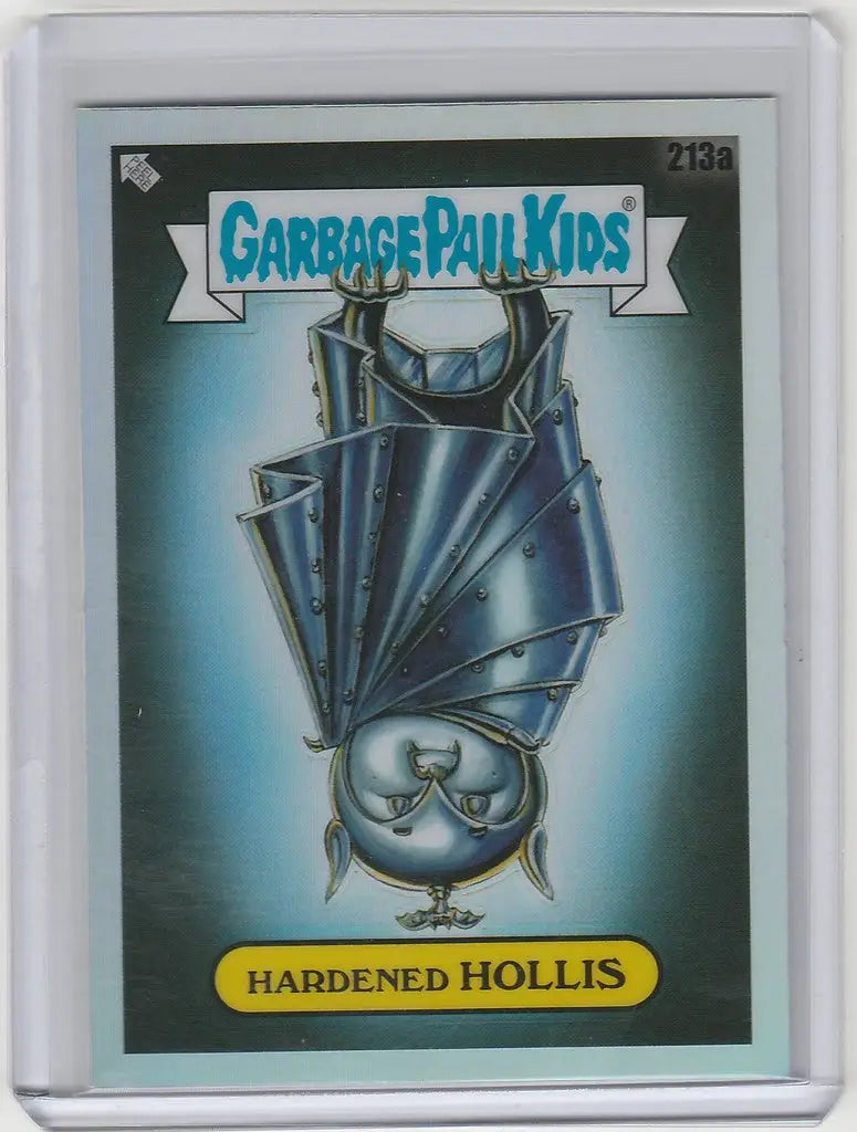 Metallic bat-like creature upside down with wings in Chrome Garbage Pail Kids GPK card