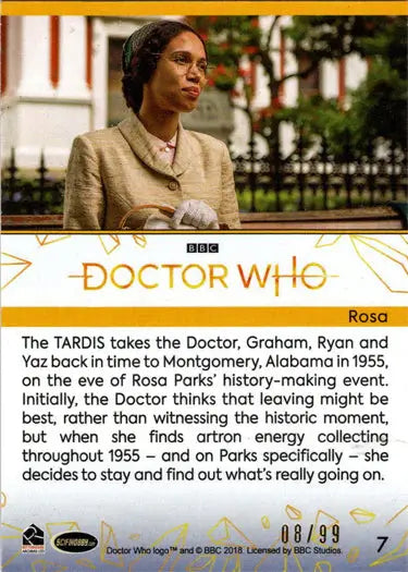 Doctor Who 2022 Gold Parallel Card Rosa from Series 11 & 12 limited edition