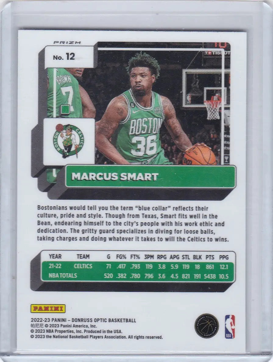 2022 DONRUSS OPTIC #12 MARCUS SMART LOGO SP- BOSTON CELTICS - Trading Cards