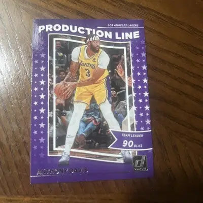 Basketball card of Anthony Davis from Donruss Production Line Lakers 2022 product