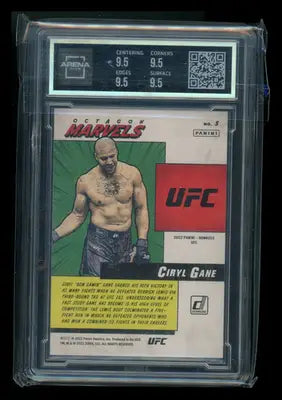 Graded Donruss UFC Octagon Marvels Ciryl Gane trading card in Arena Club 9.5