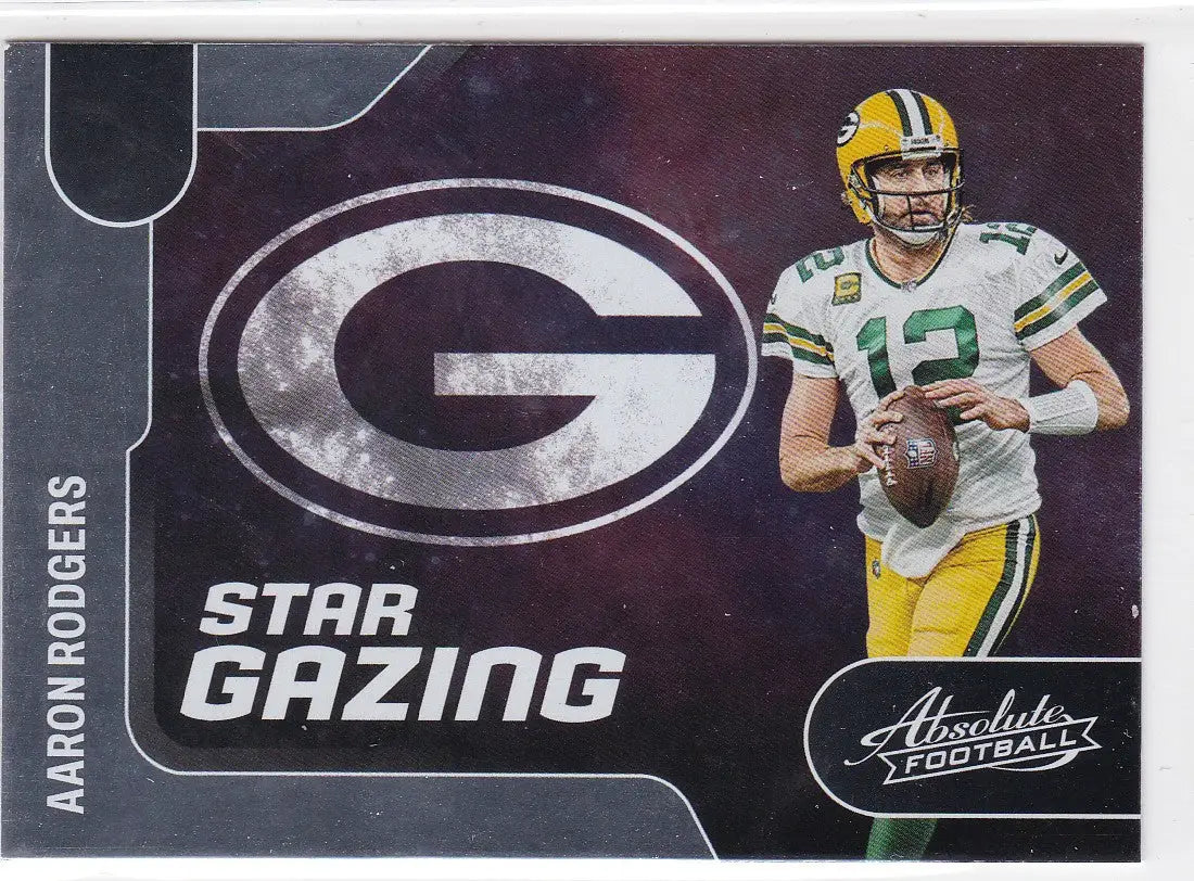 Aaron Rodgers Star Gazing Green Bay Packers football card from 2022 Panini Absolute