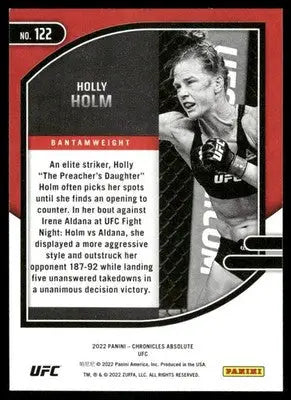 UFC Holly Holm trading card from Panini Absolute UFC 2022 Panini Absolute UFC Holly MMA