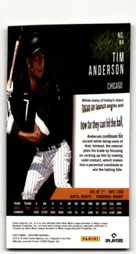 Tim Anderson baseball card from 2022 Panini Capstone Blue in EX/NM condition