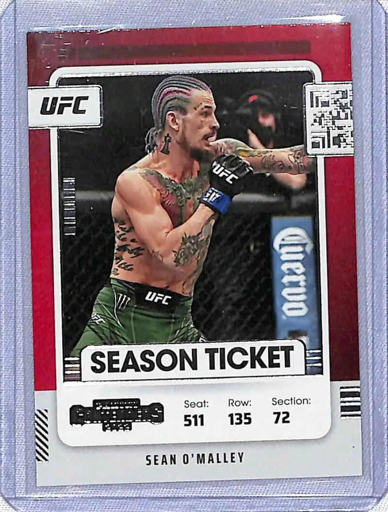 UFC trading card of Sean O’Malley in fighting stance from Panini Chronicles Contenders