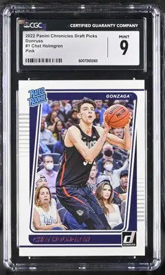 CGC-graded 2022 Panini Chronicles Draft Picks Chet Holmgren Pink Rated Rookie card