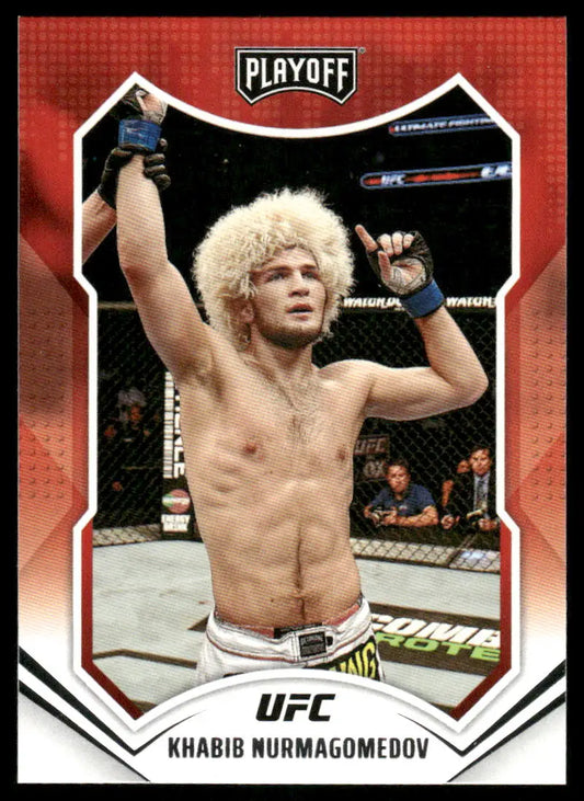 Khabib Nurmagomedov UFC trading card from 2022 Panini Chronicles Playoff UFC series