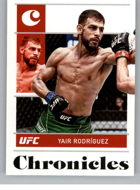 Yair Rodriguez in fighting stance on 2022 Panini Chronicles UFC trading card